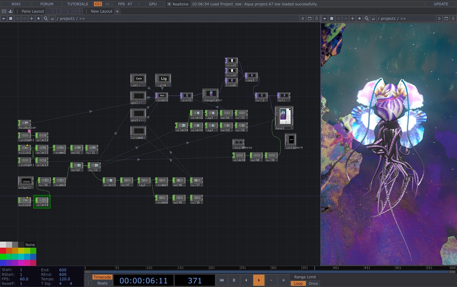 réseau touchdesigner système génératif ethomorphee