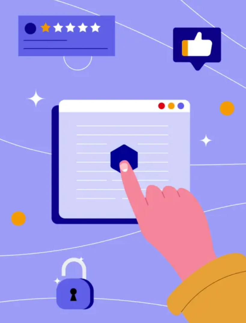 Illustration interface clic